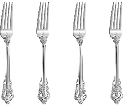 KEAWELL Luxury 5.9 Appetizer Forks, 18/10 Stainless Steel, Set of 4, Gorgeous Cocktail Forks/Dessert Forks (Silver)