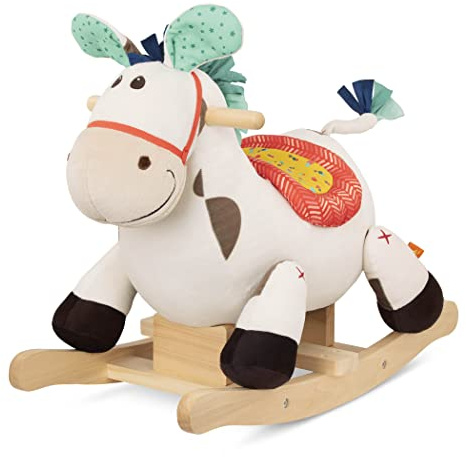 B. toys - Rodeo Rocker - Maculato - Cavallo a dondolo - Sedile comodo e dondoli in legno duro - Giocattolo per lo sviluppo del gioco attivo - Robusto e durevole - 18 mesi +