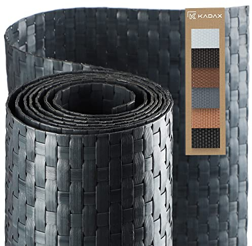Schermatura privacy per recinzione di balconi e terrazze Rattan sintetico resistente alle intemperie venduto al metro Copertura per balcone con fascette (0,9 x 1 m, grigio chiaro)
