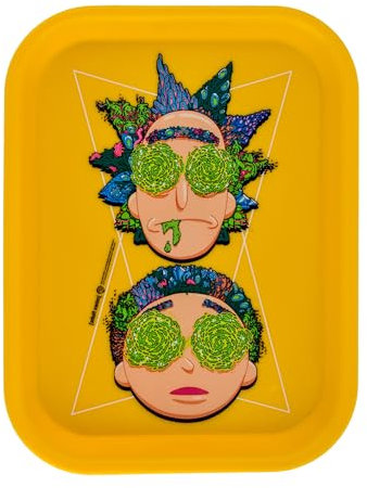 THE BOAT Plateau à Rouler Rick and Morty Officiel 19 x 25 cm - Articles pour Fumeurs - Accessoires Fumeur - Plastique Recyclable - Cadeau pour Les Fumeurs