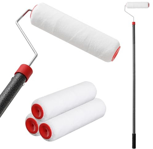 Starbover Long rouleau de peinture extensible de 300 cm, rouleaux longs en éponge pour peinture, rouleau de peinture brillant, outils de décoration pour murs et plafonds, ensemble de rouleaux de