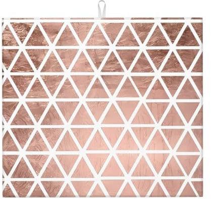 ZhaoYuGoods Rose Gold Pattern Backgrounds Print Dish Drying Mat for Kitchen 46CM x 41CM, Cute Absorbent Kitchen Counter Mat for Kitchen Coffee Dining Room Decor