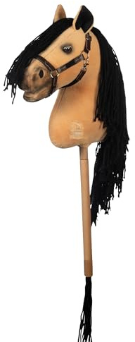 HKM - Hobby Horse Premium, Buckskin med hölster & svans, käpphäst för barn, käpphäst tillbehör för hobbyhorsing, 750 g