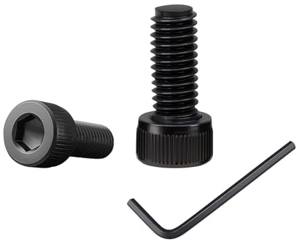 Lot de 100 vis à tête cylindrique avec six pans creux, vis à tête cylindrique avec 1 clé à six pans creux, filetage complet en acier au carbone (noir), pour éléments de fixation (M4, longueur : 8 mm)