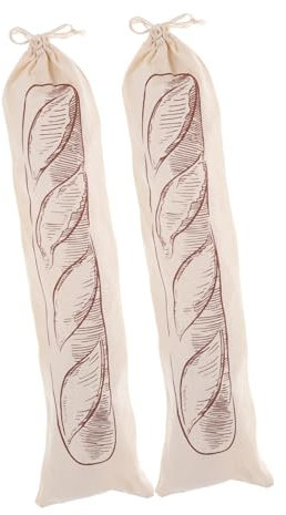 HOLIDYOYO Bolsas De Pan De Lino Cordón, Tamaño Grande, 2 Piezas, Bolsas Reutilizables para Almacenamiento De Pan Casero y Productos Agrícolas, Color Café, Ideales para Cocina y Panaderías