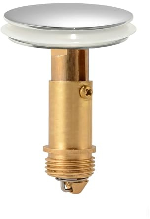 38mm Pop Up Sink Plug Replacement, Brass Bathroom Basin Drain Stopper, Universal Pop Up Basin Plug for UK Bathroom Sink Waste 1 Pack