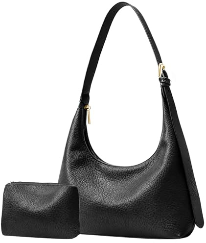 Skyearman Sacs Bandoulière Femme en Cuir PU Sac a Main Femmes Bandoulieres Réglable Sac Fourre Tout Sacs Porté Epaule et Portefeuille Ensemble pour Femmes (Noir)