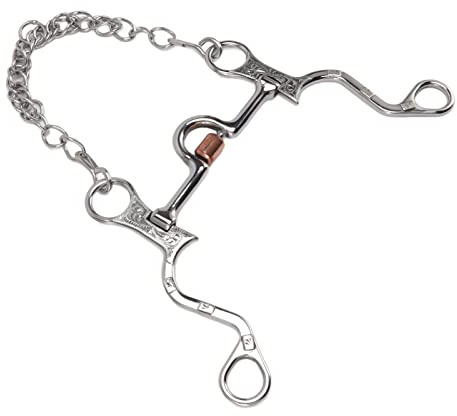 Nosqew Morso da 120 mm a bocca di cavallo, in acciaio inox, attrezzatura per addestramento equestre, per controllo dell'equitazione, durevole, antiruggine, design confortevole, 467 g, peso 270 x 175