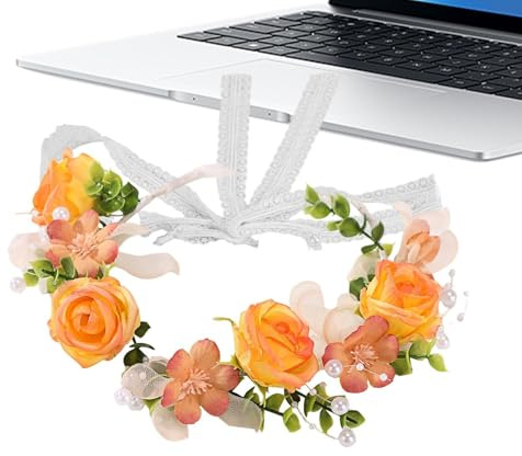 Blommigt pannband, konstgjort elegant flickhårtillbehör, blomkronor för kvinnor flickor | för födelsedag nattvard högtid festival evenemang firande fotograferingsdekorationer