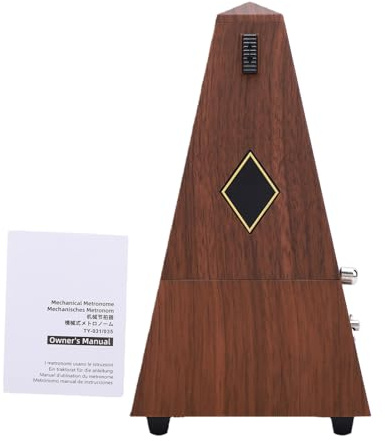 Dpofirs Mekanisk Metronom, Metronom i Tornstil med Solid Mässingsrörelse och Gångjärn för Pianogitarrtrumma, Högt Exakt Taktslag, 40 Till 208 BPM, Justerbara Accentlägen (Teakkorn)