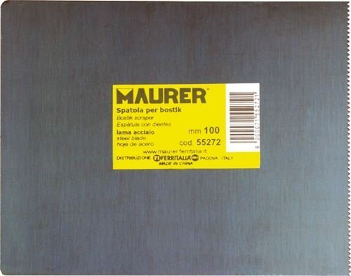 Hoja de una espátula dentada de medición de 100 mm azul Maurer cf. 6 unidad