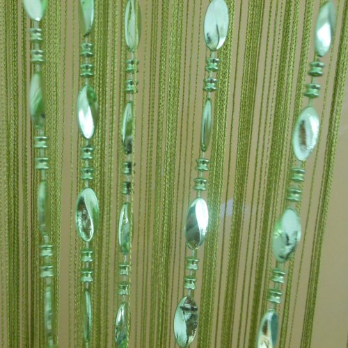 Tangpan 100cmx200cm Deorative Bright Buttons Beaded Door Curtain for Doorway Room Divider Window Fly Screen Color Green