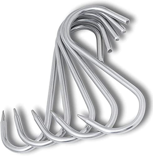 TronicXL Premium - Gancho en S de acero inoxidable, 200 mm x 10 mm, para carne, carnicero, ahumado, acero inoxidable, carnicero, carnicería, metal