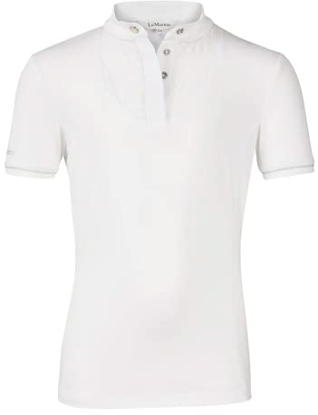 LeMieux Young Rider Belle Show Camisa con tela elástica suave – Camiseta deportiva de equitación – Camiseta clásica ligera de manga corta, blanco, 11-12 Años