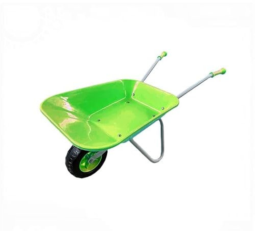 Schubkarre für Kinder, Metall, Spielzeug, Bauernhof, Gartenarbeit, Grün / silberfarben