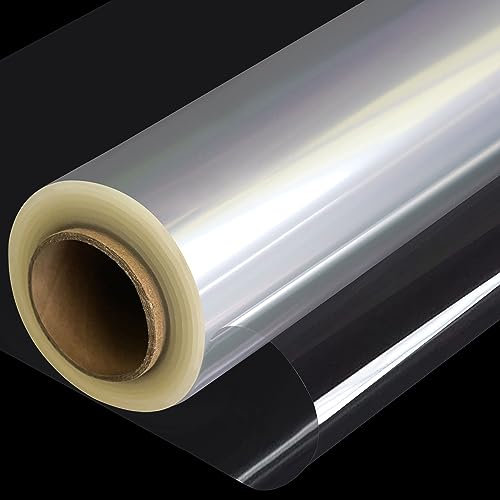86CM x 30M Geschenkfolie Transparent Klare Cellophan Rolle 3 Mil Dicke Cellophanfolie Geschenkpapier Hochzeit klarsichtfolien Kristallklar Verpackungspapier für Blumen Geschenkkörbe Ostern Weihnachten