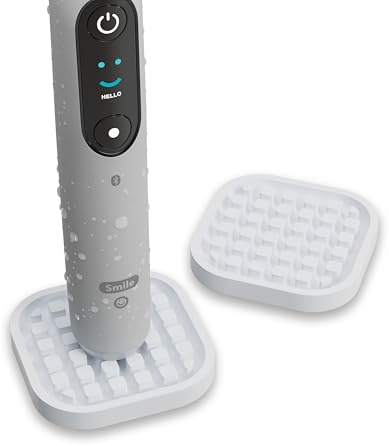 Qikfresh - Set da 2 porta spazzolini elettrici - Supporto compatto in silicone alimentare per spazzolini ricaricabili (Bianco)