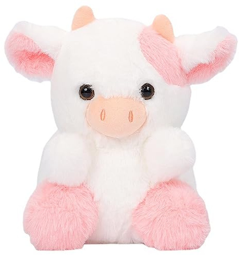 XINGPUBHD Cow Stuffed Animal Toys,Cow Plush Toy, Stuffed Animal Throw Plushie Pillow Doll, Soft Fluffy Friend Hugging Cushion Present For for Boys Girls Kids Toddlers - Pink