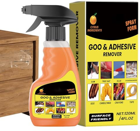 Klebstoffentferner für Autos – Klebstoffentferner, Spray, flüssiger Klebebandentferner, 120 ml, leistungsstarkes Multifunktionsmittel, sicher für Glas, Metall, Fliesen, , Autoinnenräume