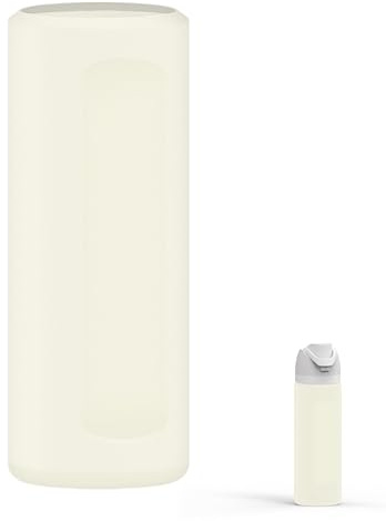 Linkidea Funda de Silicona para Botella de Agua Compatible con Owala FreeSip de 24 oz, Funda Protectora Antideslizante para Botella de Agua, Funda Protectora para Botella (Blanco Hueso)