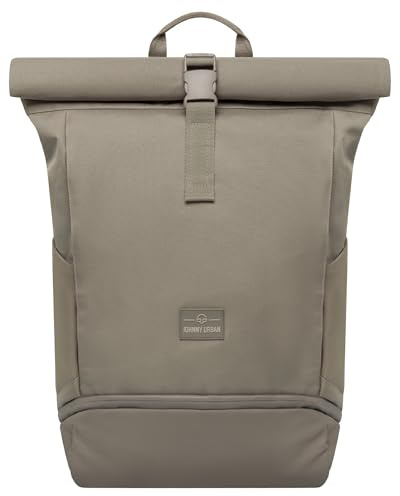 Johnny Urban Roll Top Backpack Women & Men Grey - Allen Large - Rucksack for School, University, Work - Laptop Compartment 16 Inch - Water-Repellent