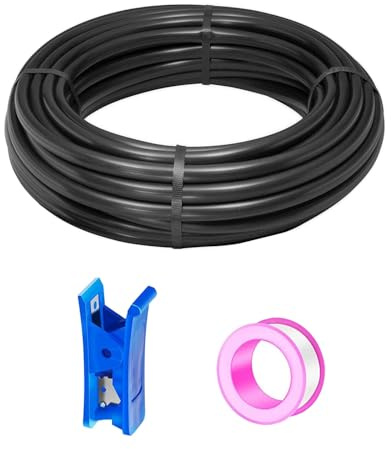 HAXIHA Pneumatisk slang svart 8 mm OD 5 mm ID polyuretan PU luftslang rör rörsats, tryckluftsslang, 12 meter 39,4 fot PU-slang är lämplig för pneumatiska enheter och luftkompressor