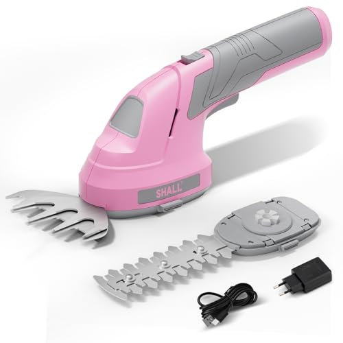 SHALL Cisaille à Gazon sans Fil, Taille-haie, cisaille à arbustes électrique 7,2 V, Coupe-Herbe portatif 2 en 1