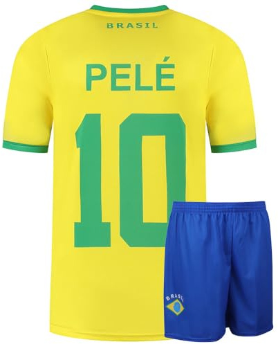 Brazilie Maglia da Calcio Casa Pele - Bambini e Adulti - Ragazzi - Divisa da Calcio - Regali per Il Calcio - Abbigliamento Sportivo - Taglia 164
