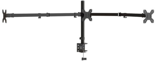 Generic Monitorfäste, Justerbart Svart Stål, VESA 75/100 mm för Skrivbord, Multivinkelrotation, med C-klämma eller Monteringsalternativ (Trippelbädd)