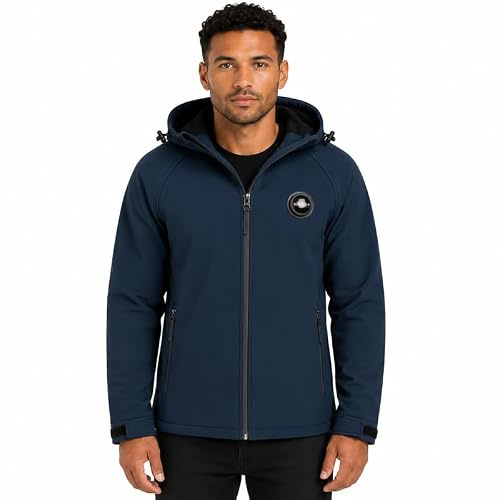 Geographical Norway Tamigoglass Men softshell homme capuche ajustable veste déperlante zippée poches côtés poignets réglables style outdoor mi-saison