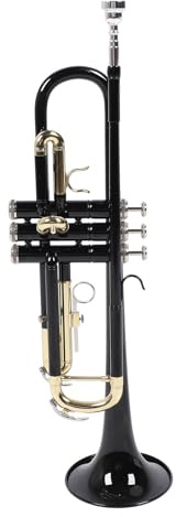 Sorandy Bb Trumpet, Standard Black Trumpet Instrument for Student School Band Orchestra with Hard Case, 7C Mouthpiece, Cleaning Kit, Gloves & Valve Oil