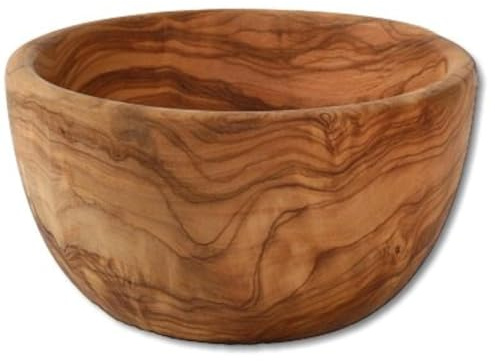 Cuenco redondo de madera de olivo, diámetro aprox. 13 cm.