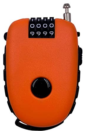 Bosvision Cable Combination Padlock for Bike, Ski Equipment, Stroller with 90cm / 2.4mm (Diameter) Steel Retractable Cable