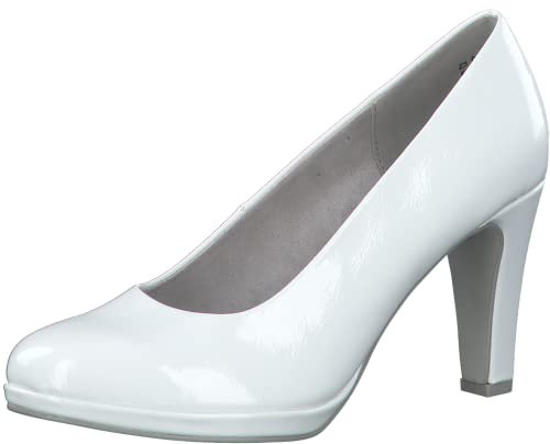 MARCO TOZZI Damen Pumps mit Trichterabsatz Vegan, Weiß (White Patent), 40 EU