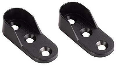 4 Unidades Soporte Y Remate para Barra De Armario Lateral de zamak Negro para Barra Oval de 30mm