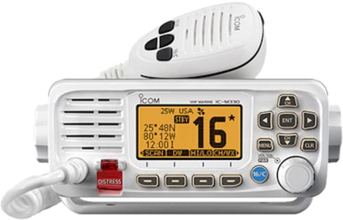 Icom IC-M330G Ultra Compact VHF Marine Transceiver with GPS - White