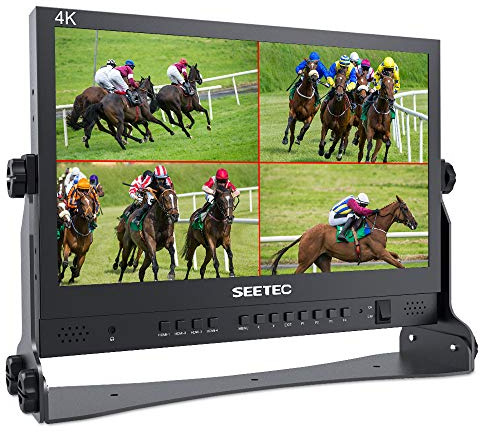 SEETEC ATEM156 Moniteur de Directeur de Diffusion en Direct de 15,6 Pouces avec 4 entrées HDMI et Sortie Quad Split Display pour ATEM Mini Video Switcher Mixer Pro Studio Production télévisuelle