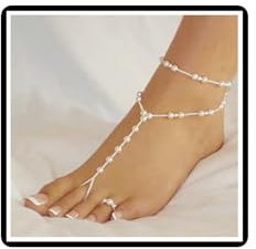 Dishowme Perlen-Fußkettchen-Armband-Satz Boho Geschichtet Kunstperlen Fußring Kette Strand Verstellbar Barfuß-Sandalen Schmuck für Frauen Mädchen Teenageralter