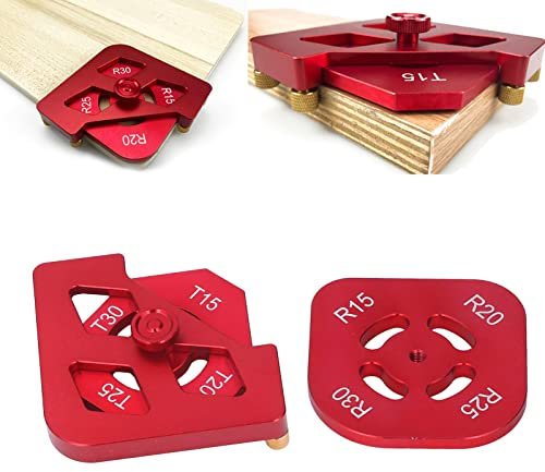 Risegun Radius Jig Router Schablone, 3 Stück Frässchablonen für Oberfräse, Aluminiumlegierung Tisch Ecke Radius Jig Router Templates, für Holzbearbeitung R15 R20 R25 R30 T15 T20 T25 T30