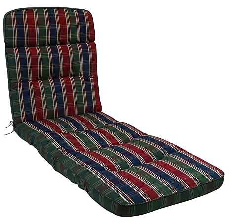 KETTtex EXKLUSIV Auflage Rollliege Rot-Grün-Blau kariert I Gartenliege Polster 200x65x9cm I KTH3 Liegenauflage robust I atmungsaktive Liegestuhl-Auflage I UV-beständiges Liegekissen I Dessin 8699