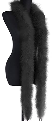 ISAKEN Boas de La Plume Colorées, 2m Boa en Plumes pour travaux manuels Plumes de Dinde Boa de Moelleux Boas de Plumes écharpe déguisement Guirlande Moelleuse pour Bricolage Accessoires