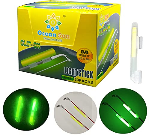 LINGUANG Ocean Sun Fishing Rod Glow Sticks Clip On Pole, Light Tips Tops