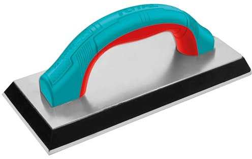 TOTAL - Llana de Goma Para Juntas | 230 x 100 mm | Ideal Para Extender la Lechada y Rejuntar Baldosas o Azulejos | Herramienta Albañilería | Mango Bimaterial en Arco