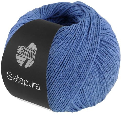 LANA GROSSA Setapura | Behagligt mjukt, matt sidengarn | handstickgarn av 100 % silke | 50 g ull för stickning och virkning | 200 m garn