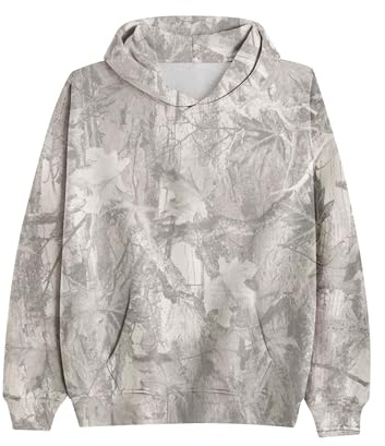 Dsewpaur Camo Fleece Hoodie For Men Women Long Sleeve Drop Shoulder Oversized Hooded Sweatshirt Pullover With Pocket