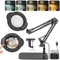 Jubor Verbessert Lupe mit Licht und Ständer, 15X 10X Lupenleuchte mit Klemme und Basis, Lupe und Licht mit 5 Farbmodi und 10 Helligkeitsstufen, LED Lupenlampe für Hobby Basteln, Reparatur, Heimwerker