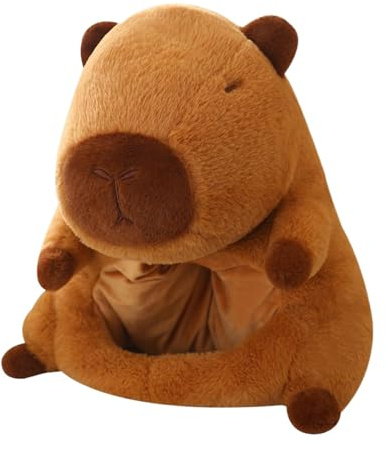 Gorro de felpa capibara - Adorable gorro de capibara - Sombrero de felpa suave para niños y adultos | Máscara de animales divertida, gorra de tela con temas de dibujos animados, cosplay de fiesta de