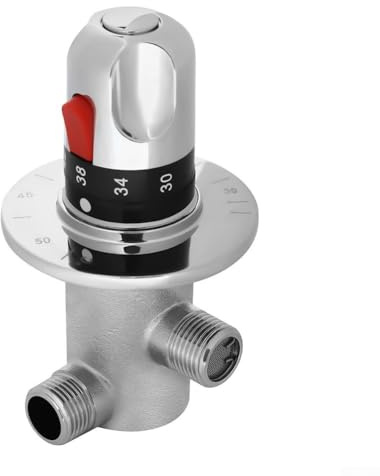 Besttoolifes Mitigeur thermostatique avec corps en laiton et finition chromée pour contrôle de l'eau chaude et froide dans la salle de bain, la douche et le lavabo