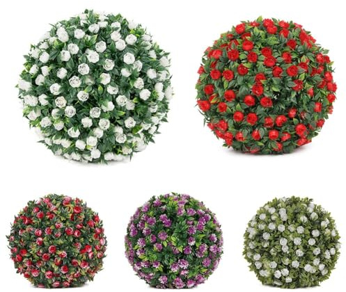 NEIQIUWING Palline a forma di petali di rosa, da giardino, stabili