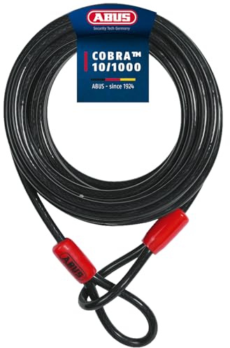 ABUS Cobra 10 loop cable - cavo d'acciaio rivestito in plastica - sicurezza per accessori di biciclette e motociclette - lunghezza 10 metri, spessore 10 mm